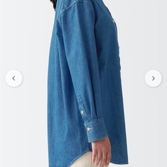 MUJI brand, long sleeve Woman’s denim tunic size S pit to pit length 23 inches - Picture 11 of 11